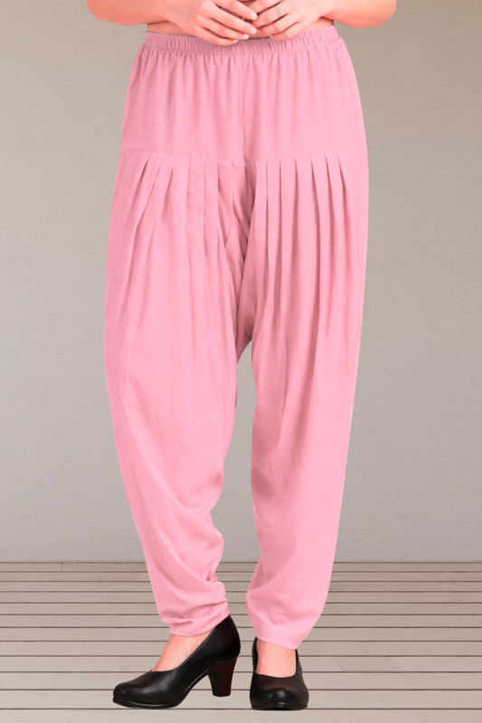 Baby Pink Easy Fit Rayon Salwar