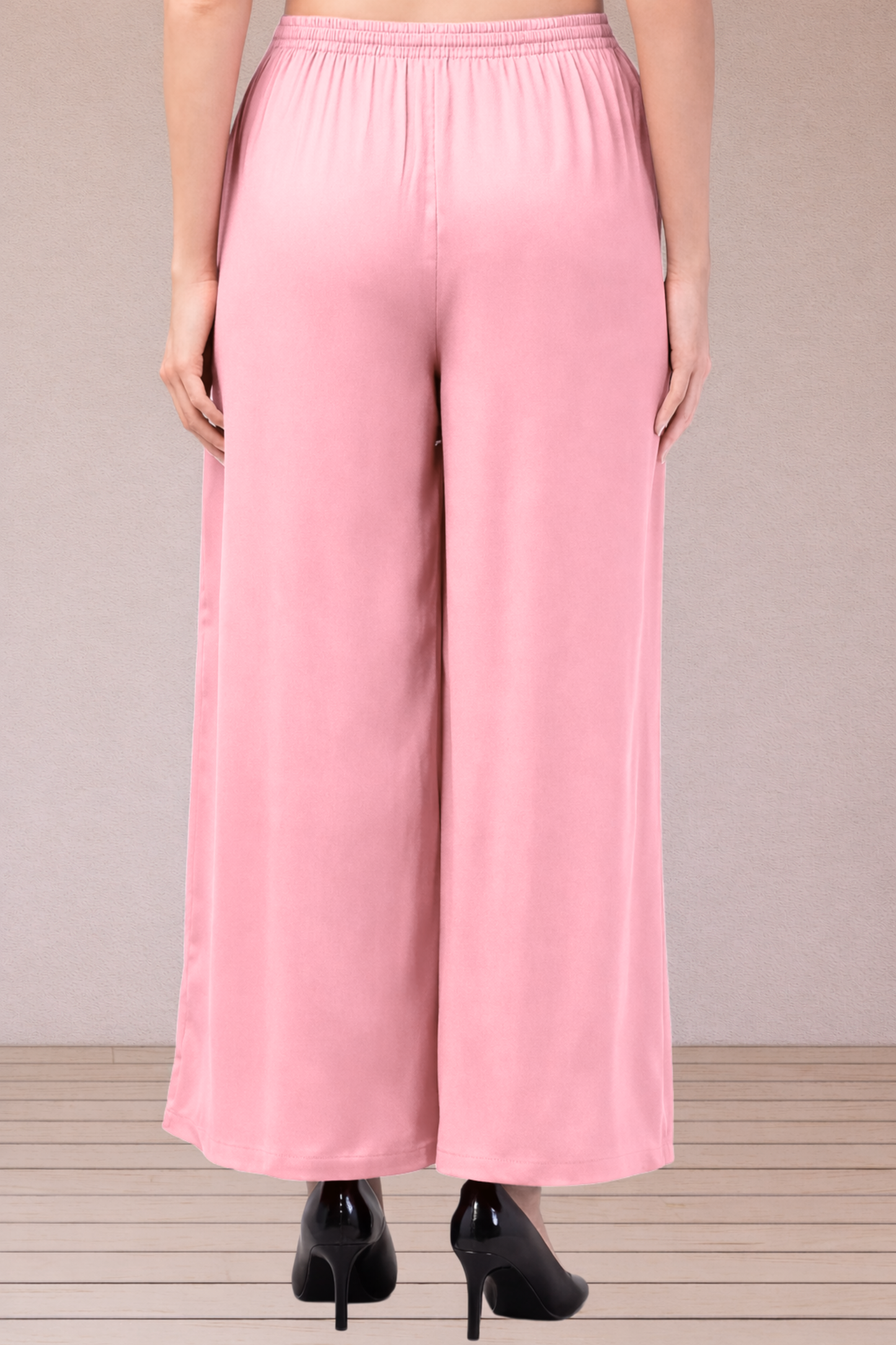 Baby Pink Flared Palazzo Pant