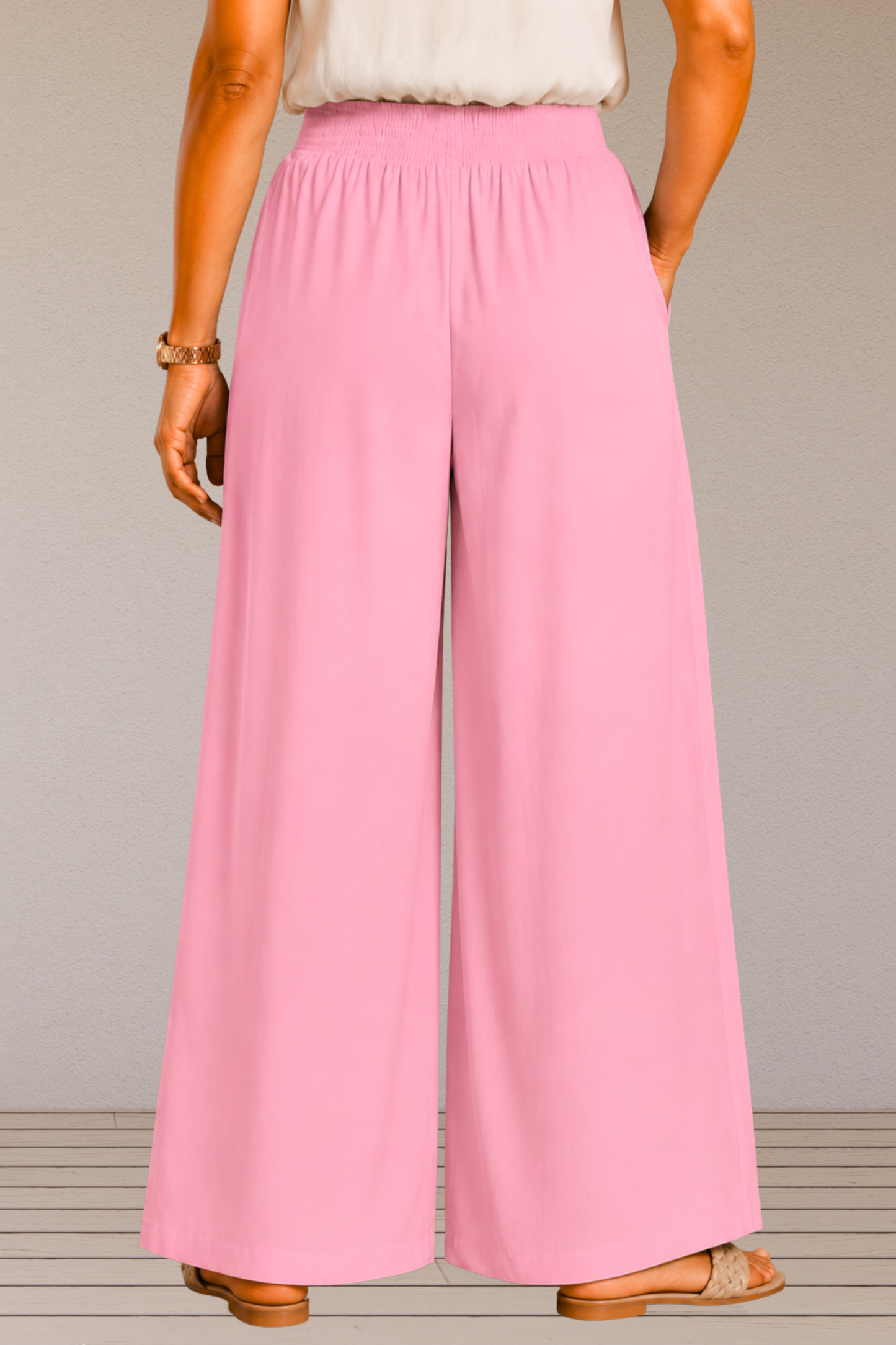 Baby Pink Flared Palazzo Pant