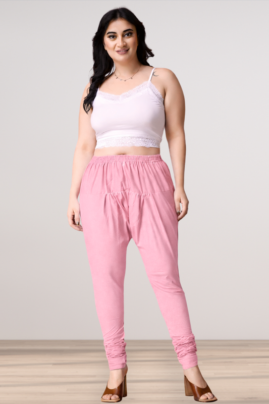 Baby Pink Rayon Churidar Pants