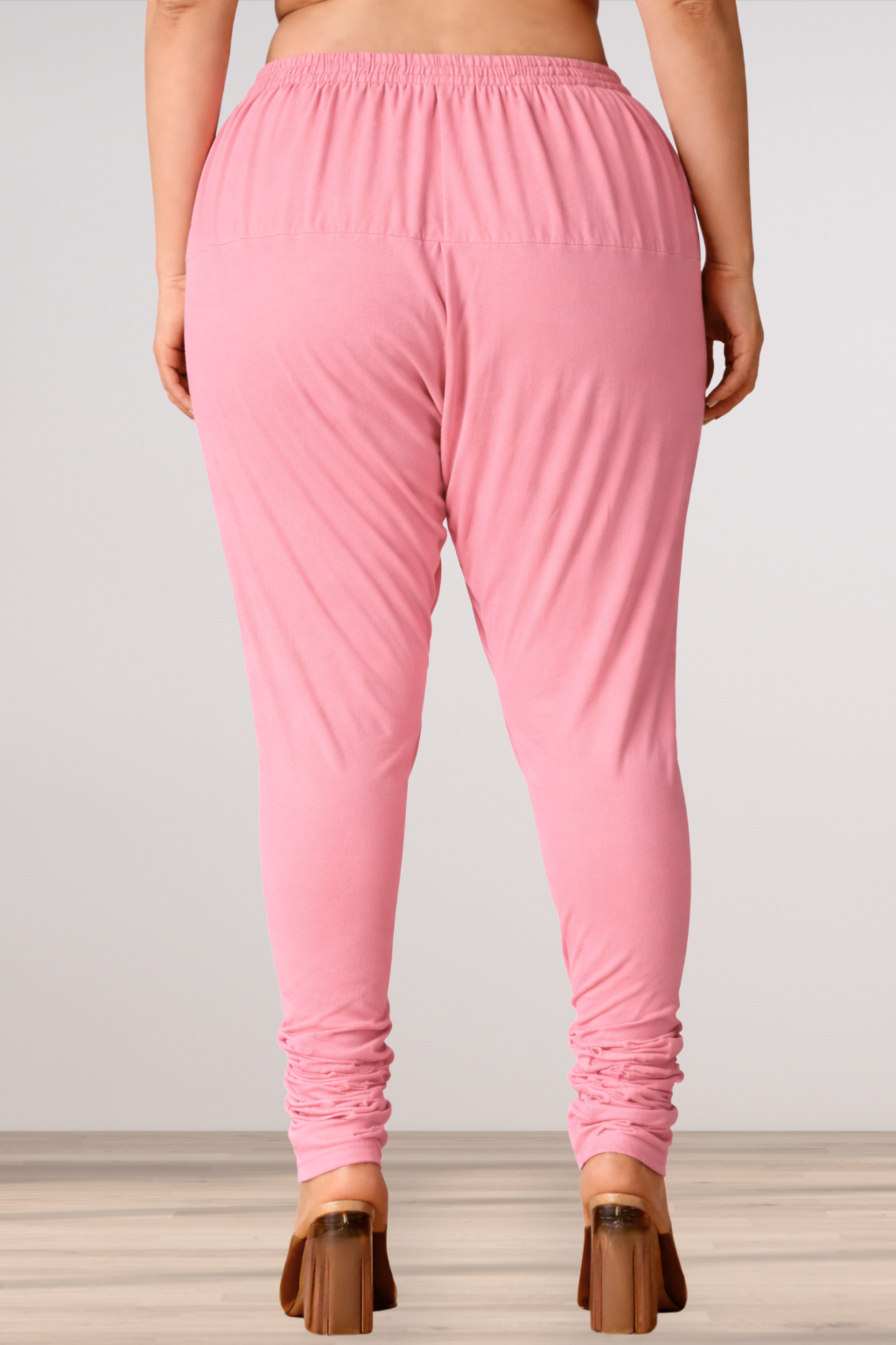 Baby Pink Rayon Churidar Pants