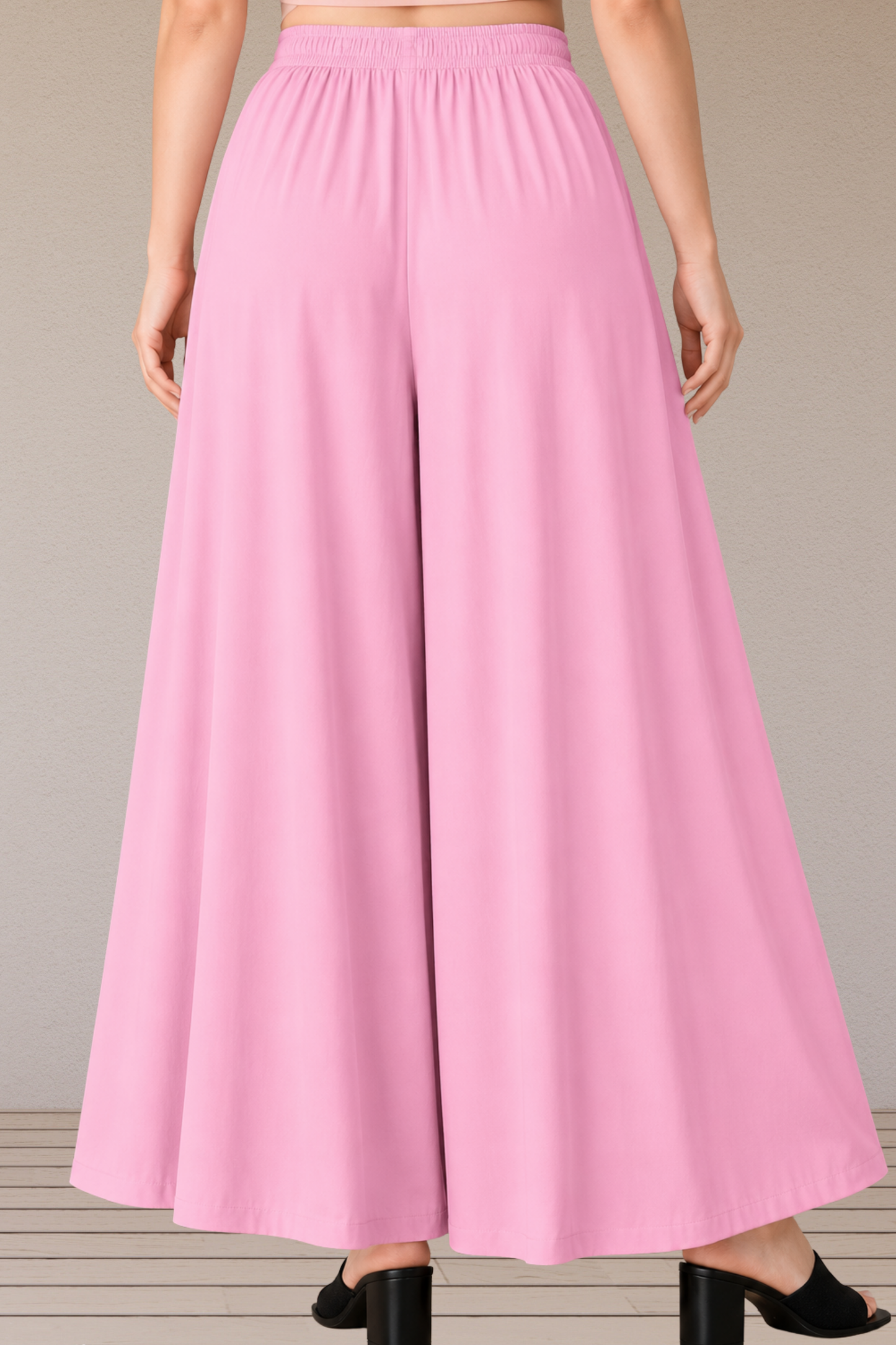 Baby Pink Rayon Skirt Palazzo