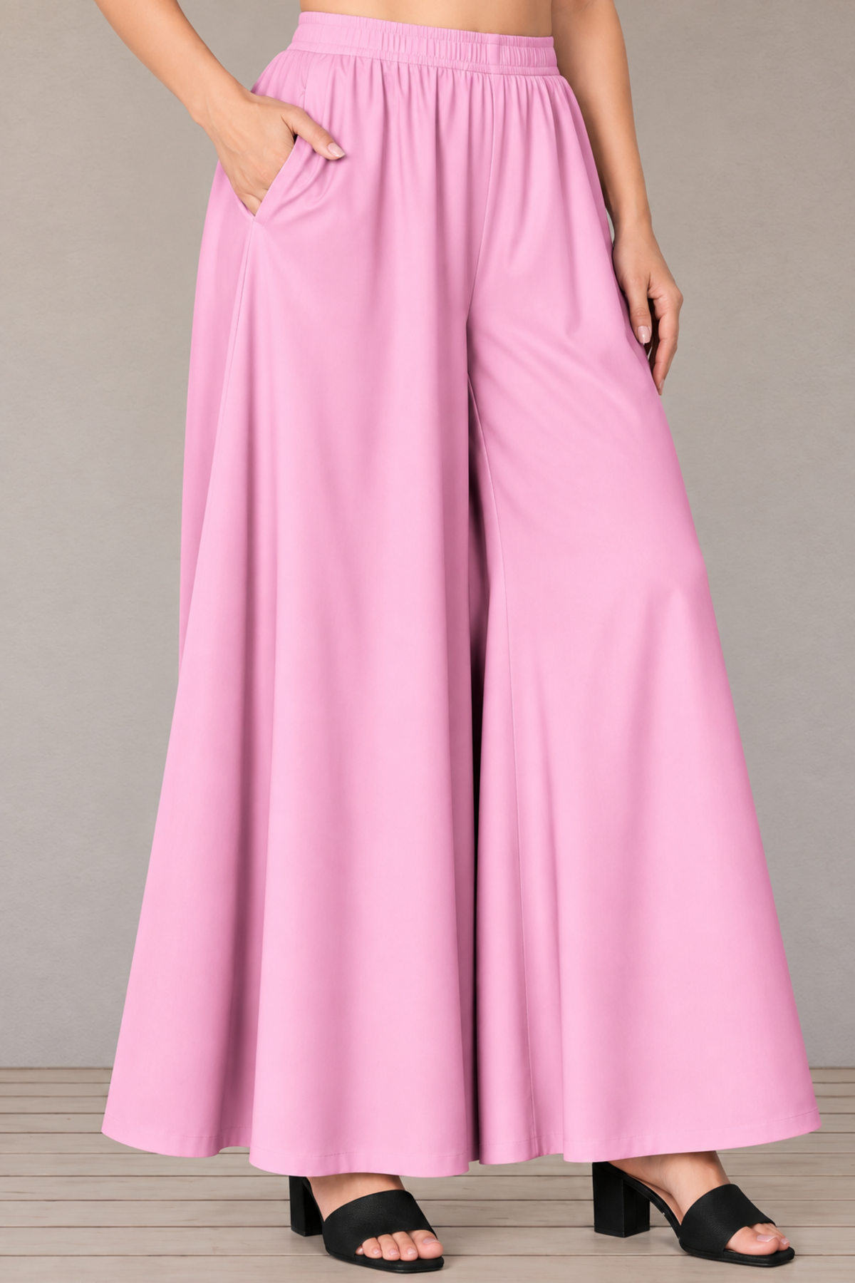 Baby Pink Rayon Skirt Palazzo