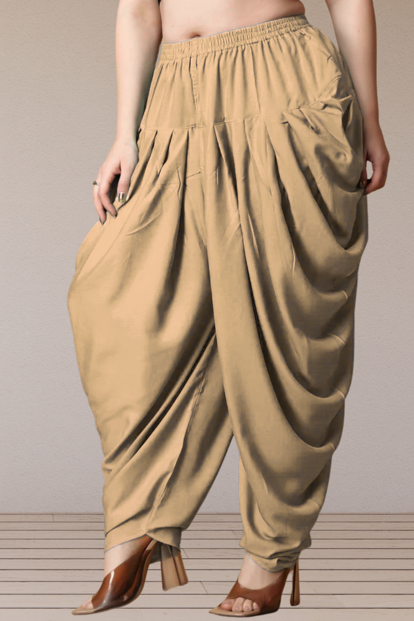 Beige Belted Dhoti Salwar