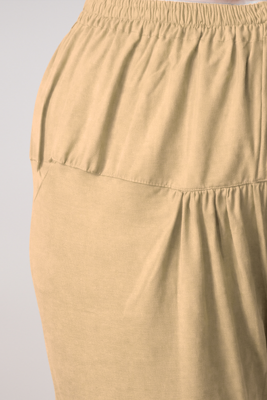 Beige Cotton Churidar Pants