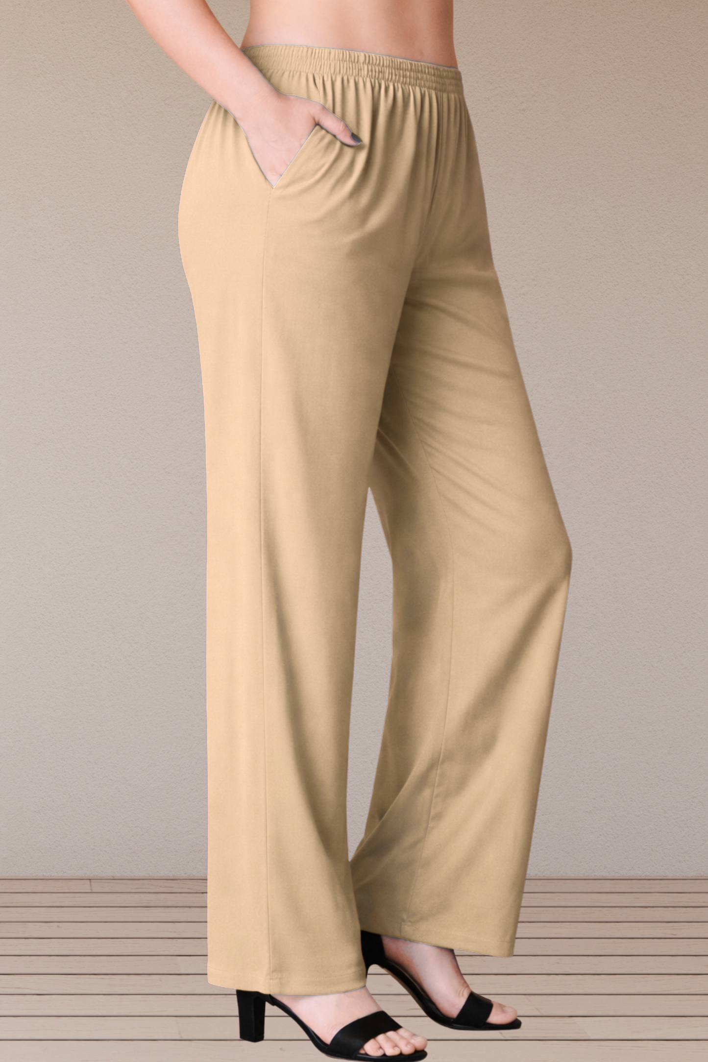 Beige Rayon Kurti Pant