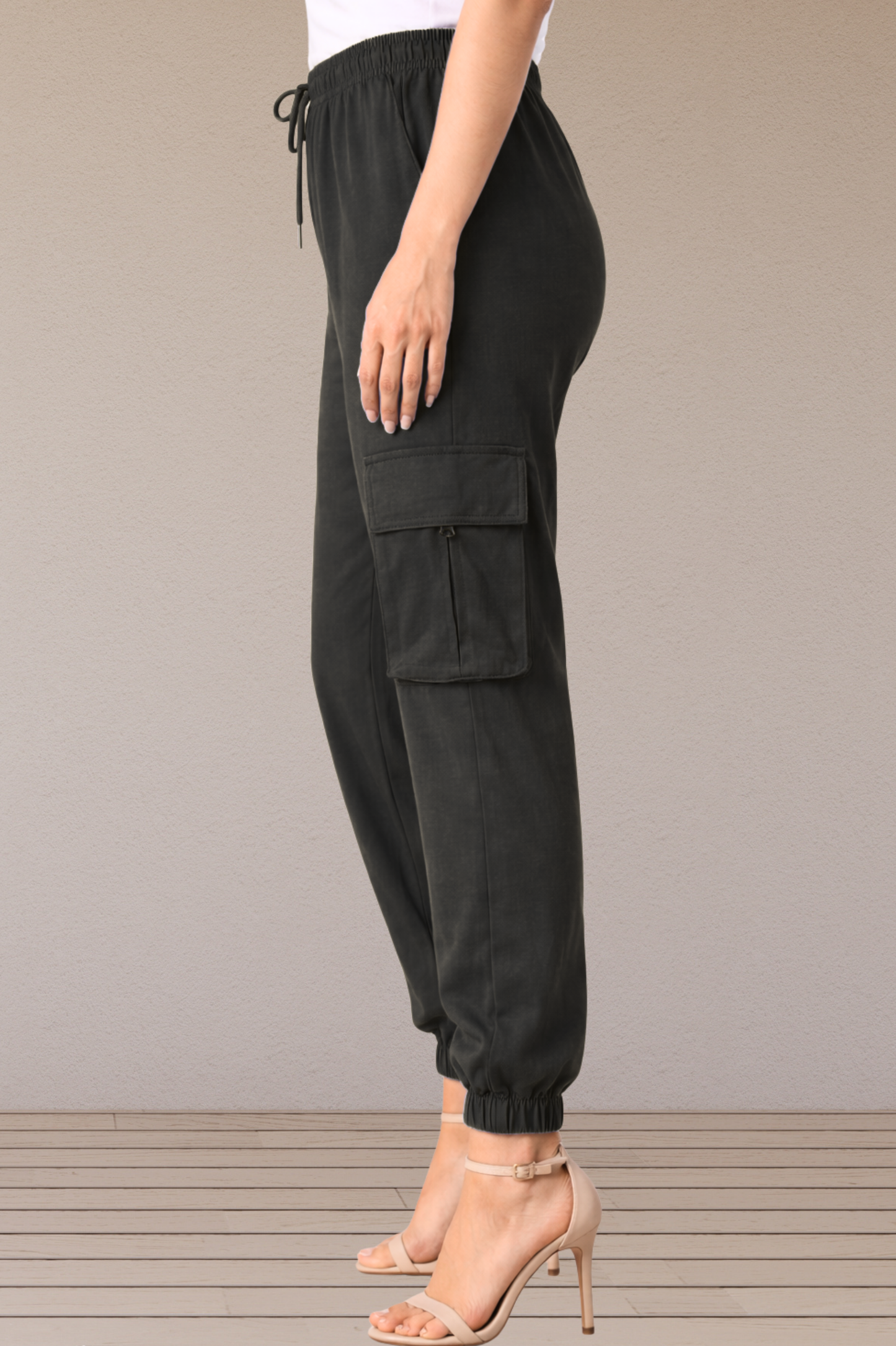 Black Cotton Cargo Pants