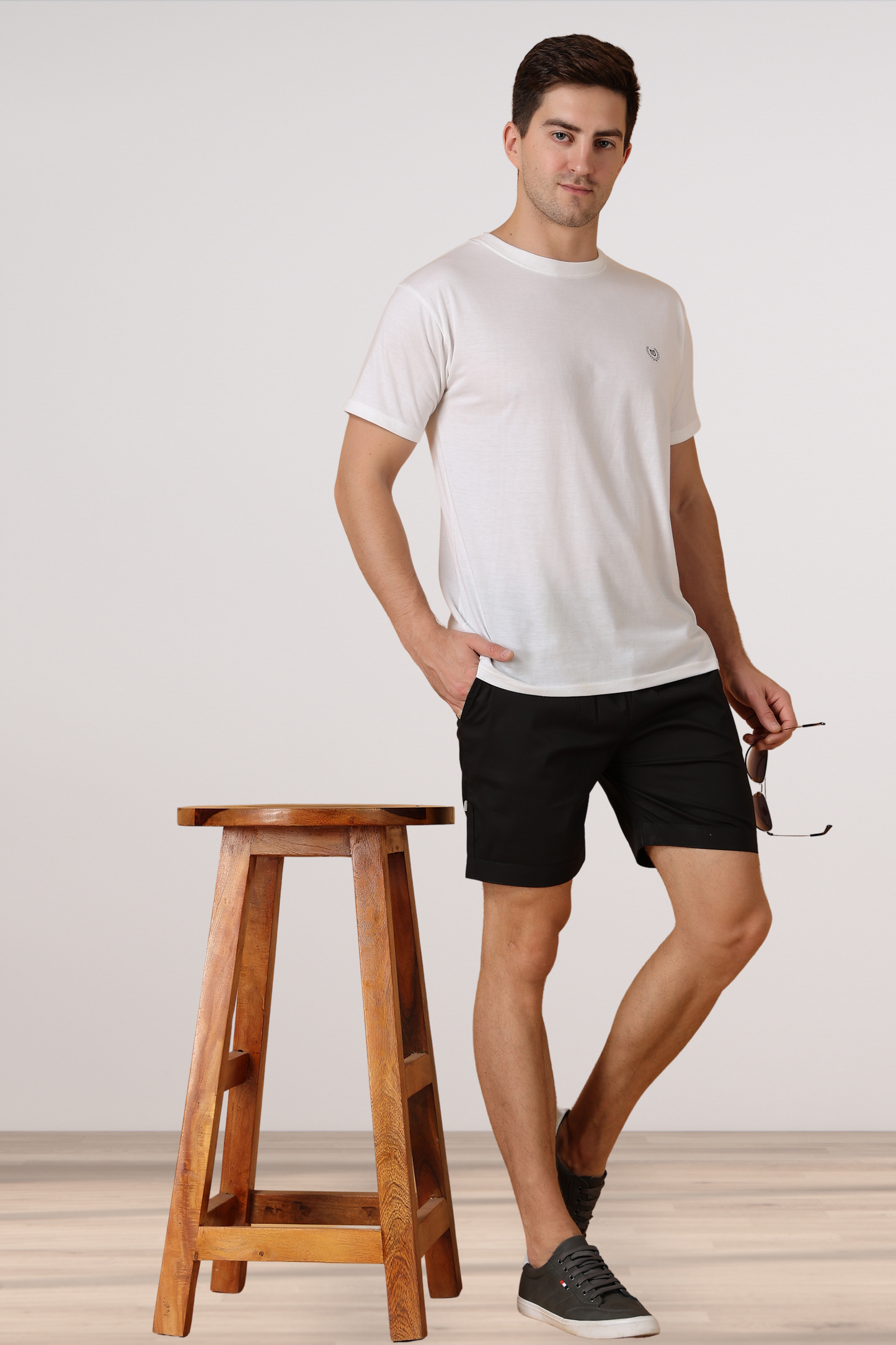 Black Cotton Shorts