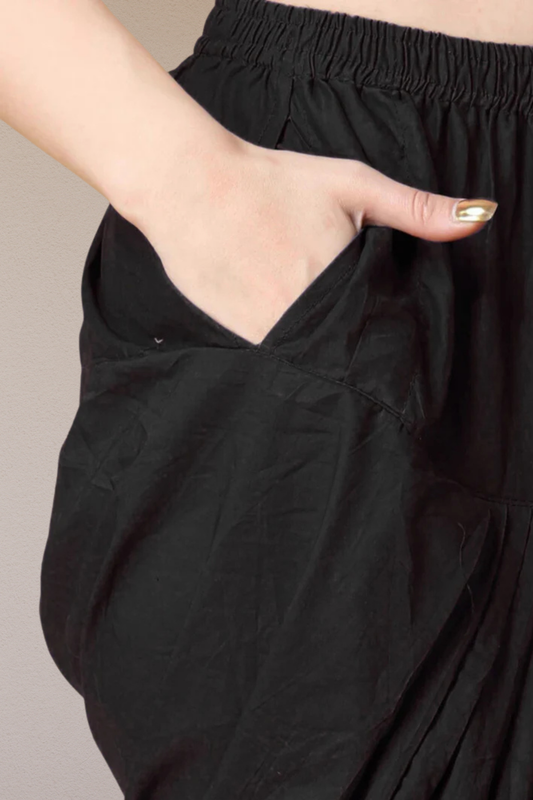 Black Easy Fit Cotton Salwar