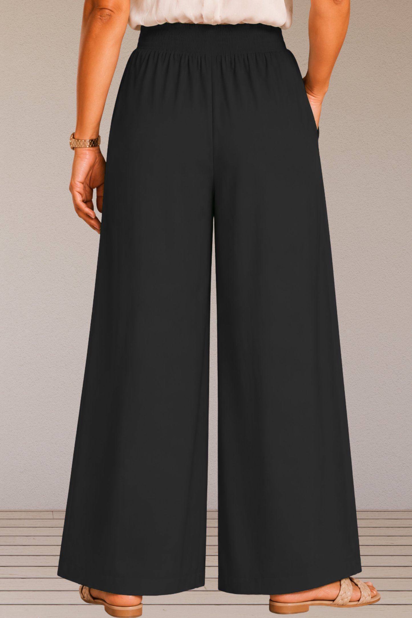Black Flared Palazzo Pant