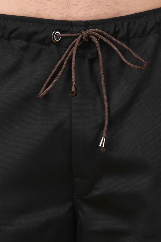 Black Stretchable Cargo Pants - 2 Pocket