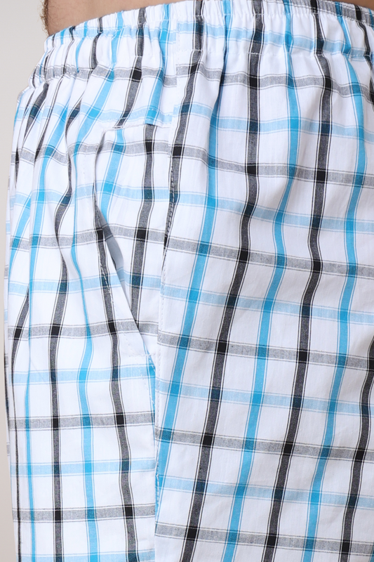 Blue Checked Cotton Pant Pajama