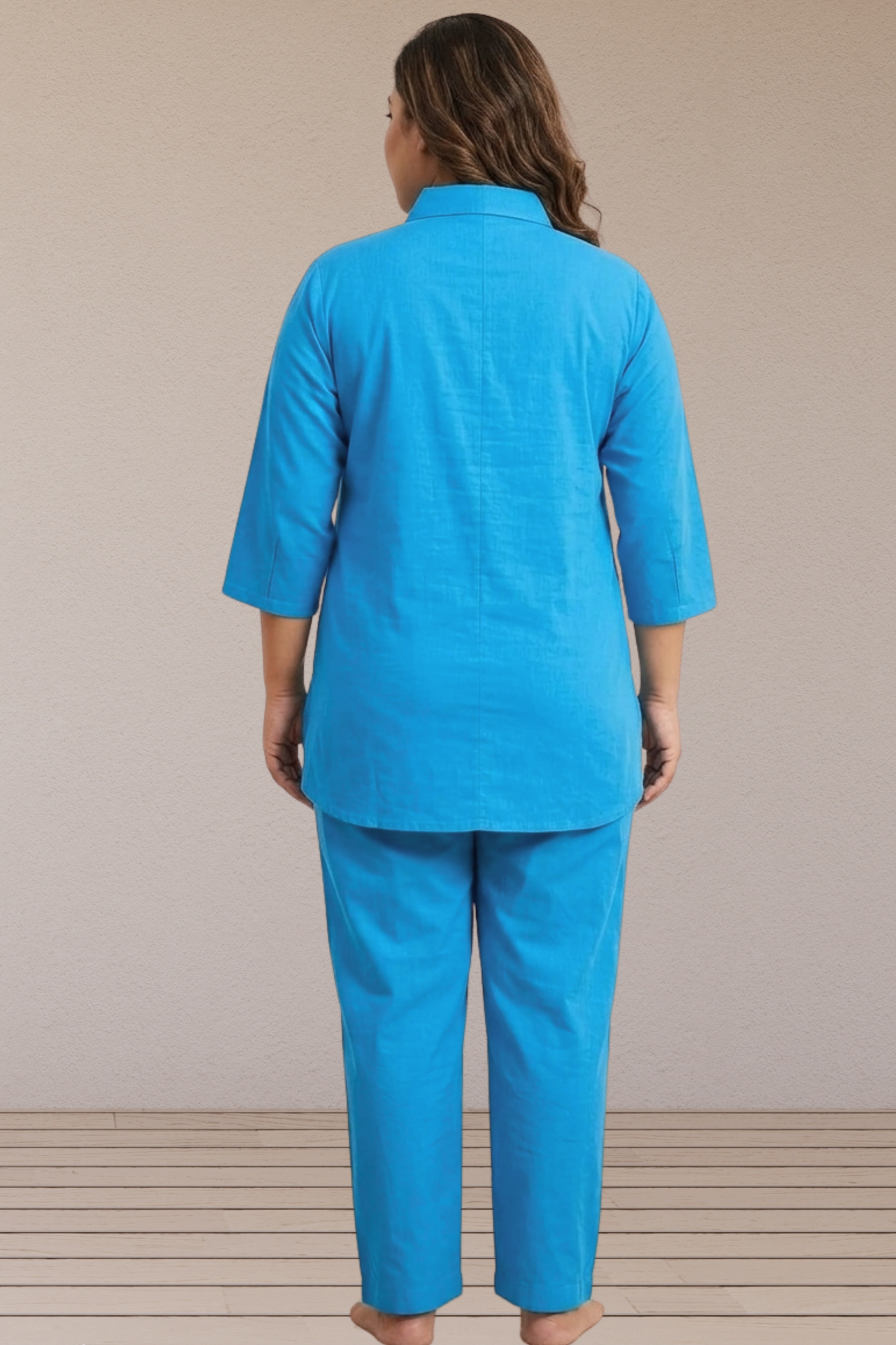 Blue Cotton Night Suit