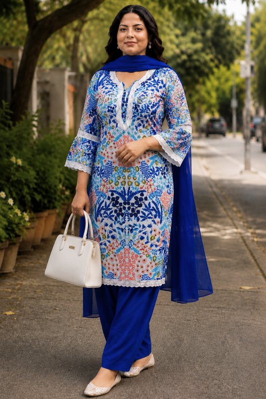 Blue Jardin Farshi Salwar Suit