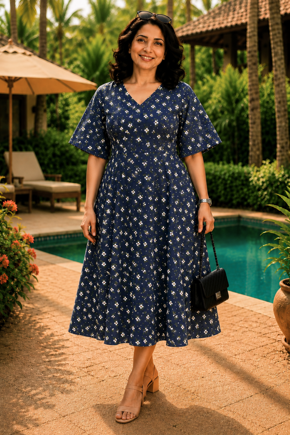 Bluebell Garden Floral Dress With Pockets