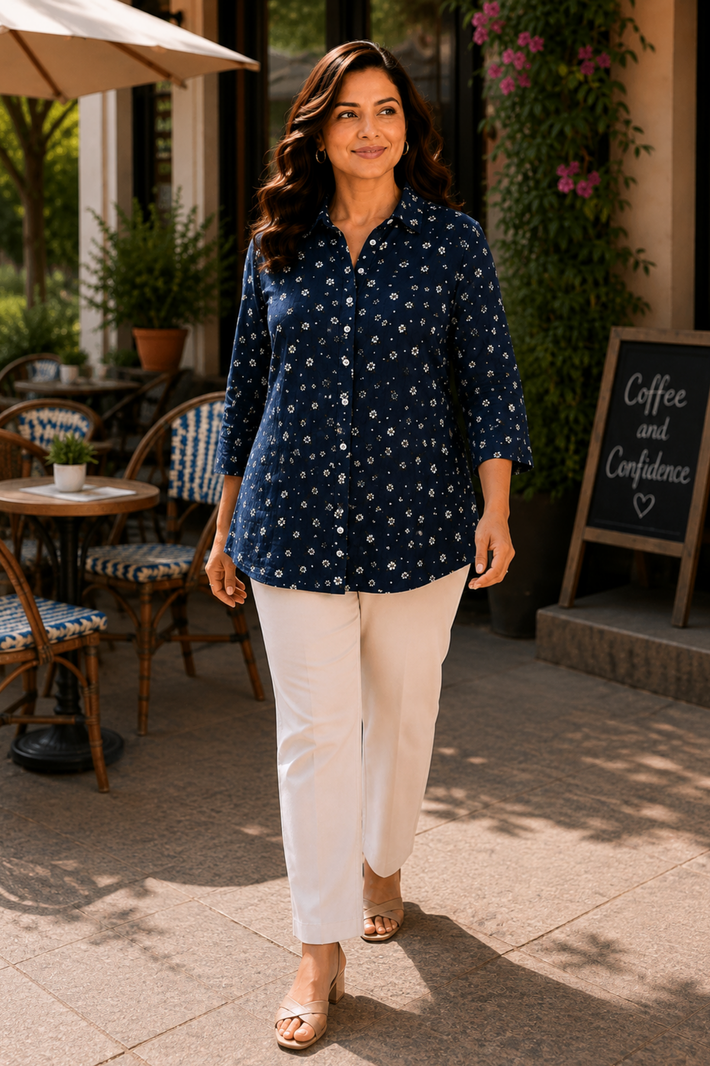 Bluebell Garden Floral Collared Shirt