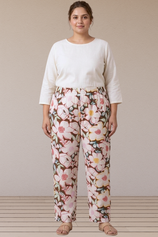 Blush Bloom Printed Cotton Pant