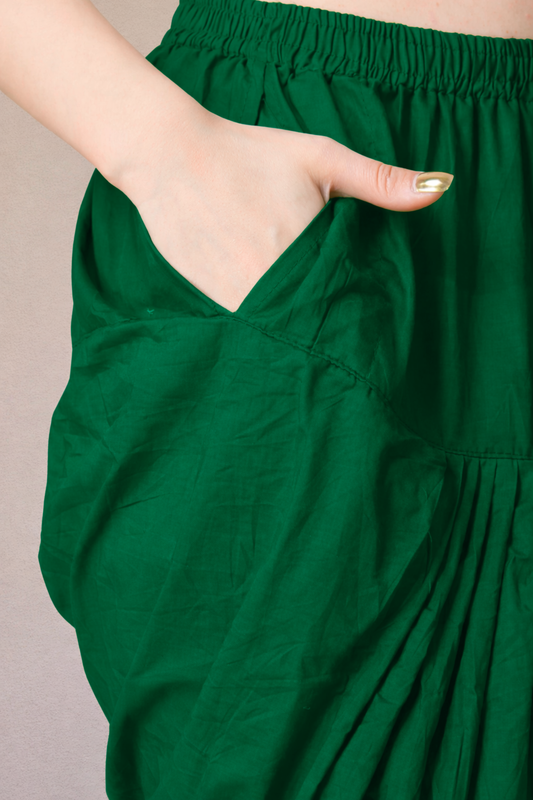 Bottle Green Cotton Patiala Salwar