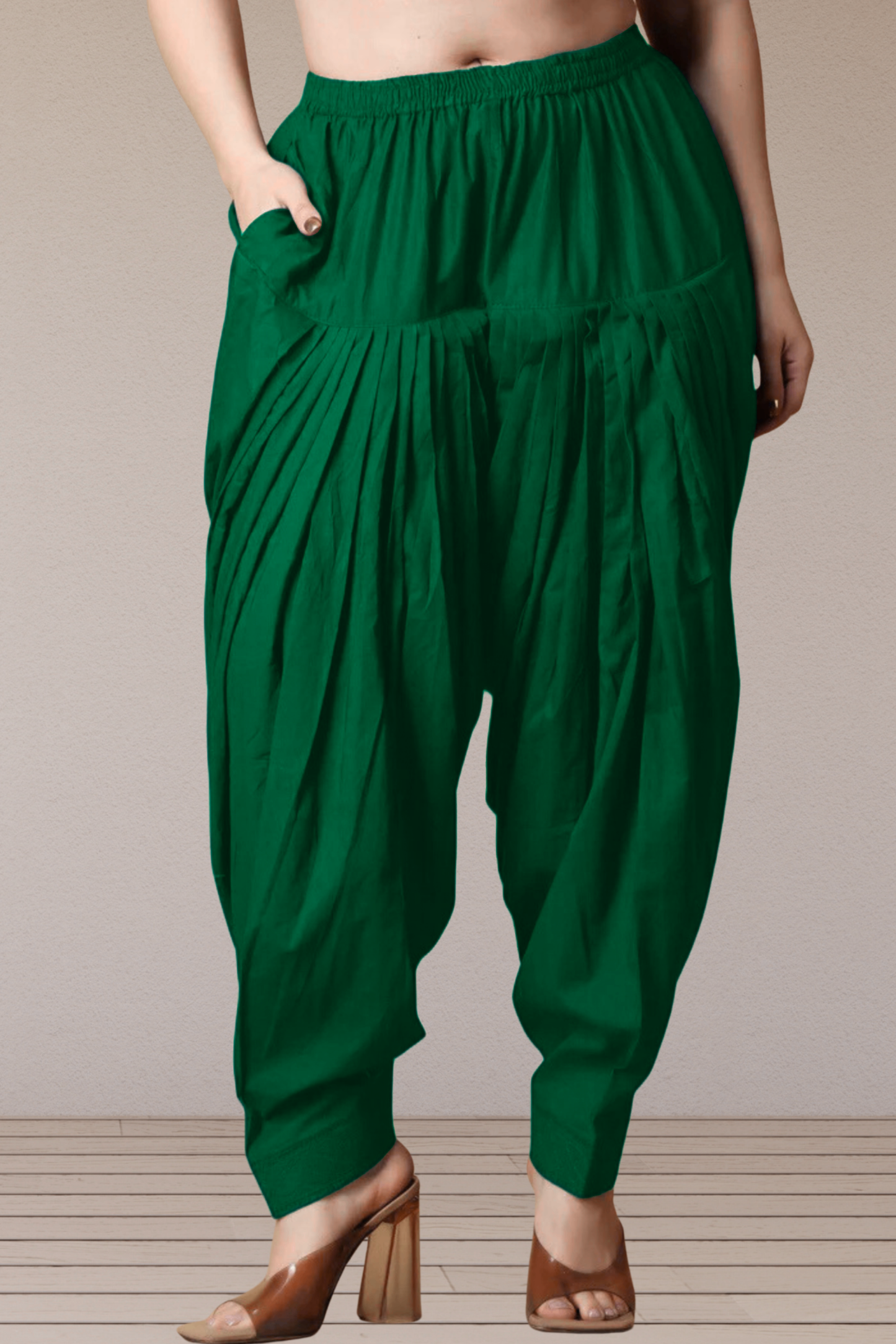 Bottle Green Cotton Patiala Salwar