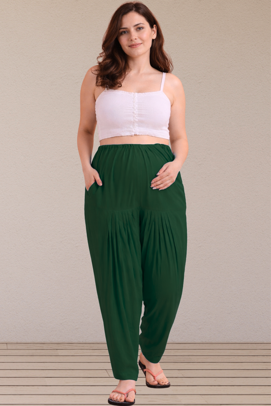 Bottle Green Easy Fit Rayon Maternity Salwar