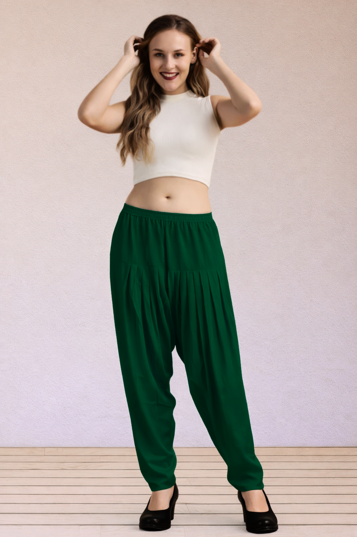 Bottle Green Easy Fit Rayon Salwar