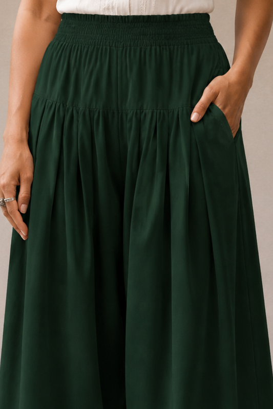 Bottle Green Rayon Farshi Salwar