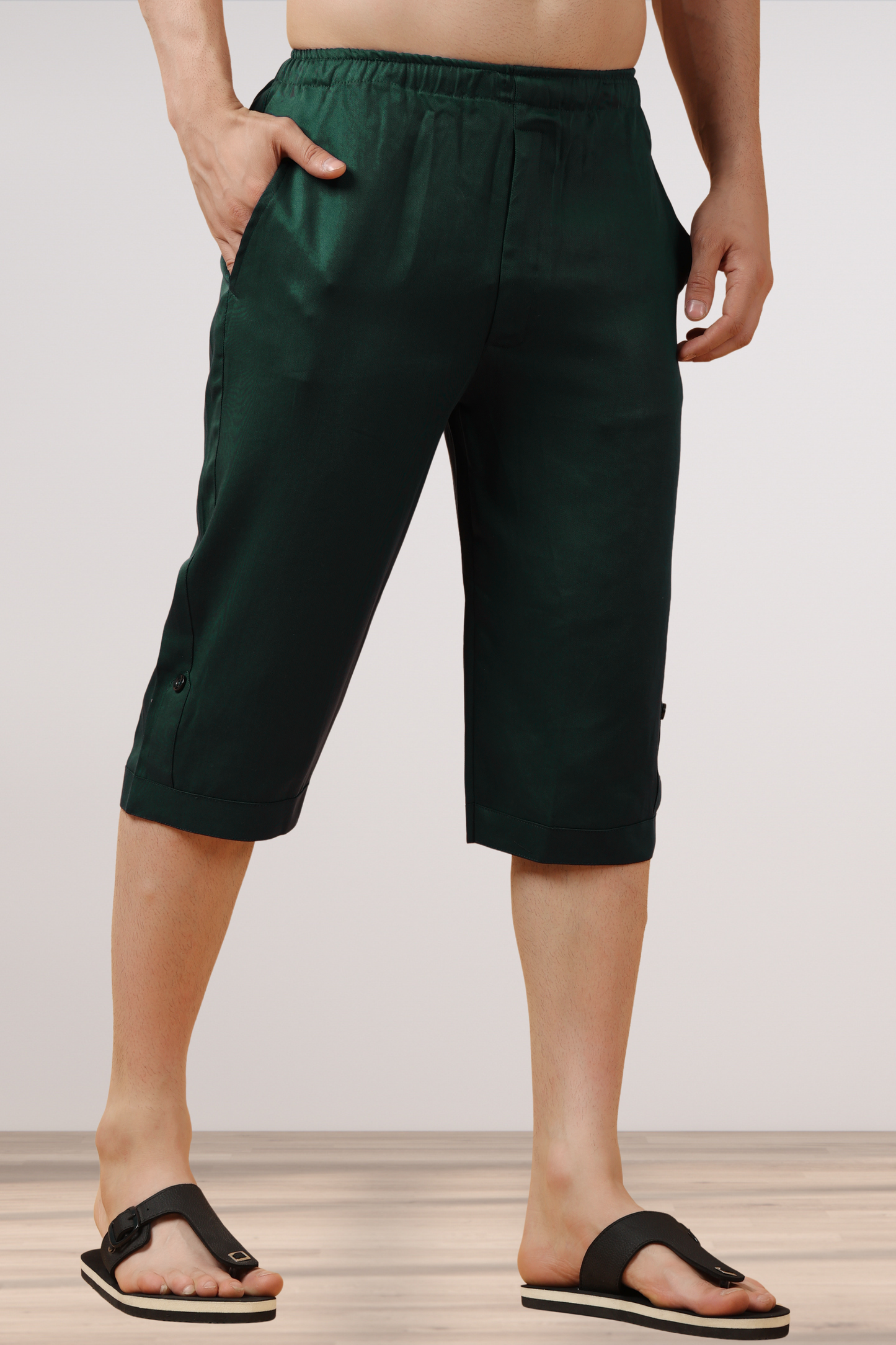 Bottle Green Tencel Capri