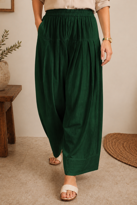 Bottle Green Cotton Farshi Salwar