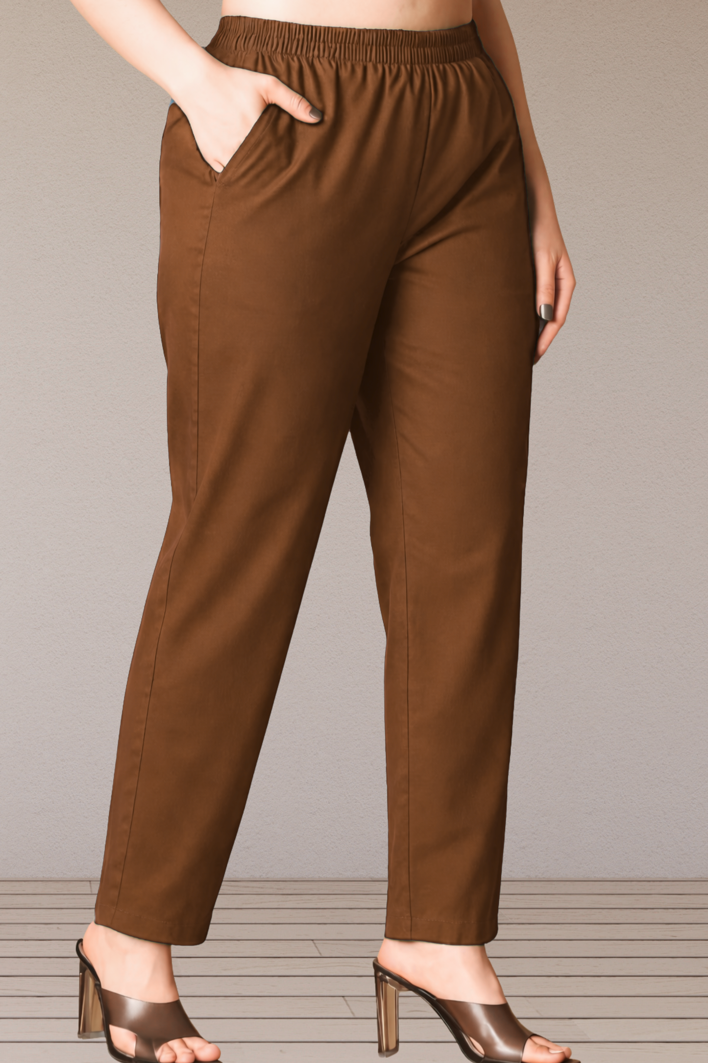 Brown Cotton Kurti Pant