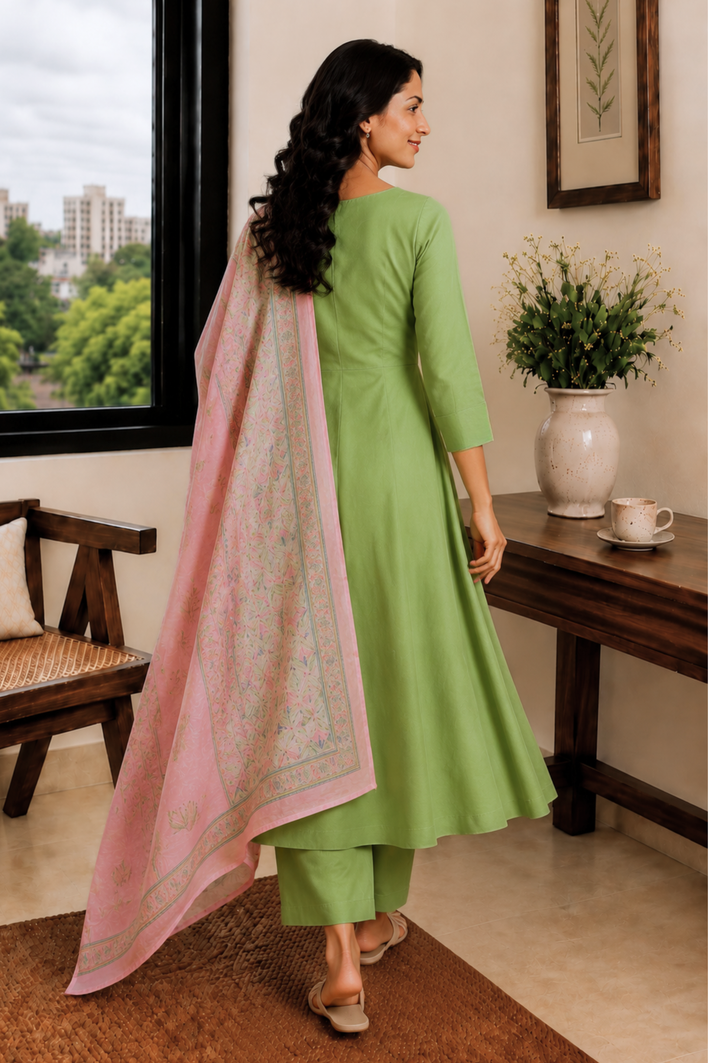 Willow Blush Pintuck Anarkali Set