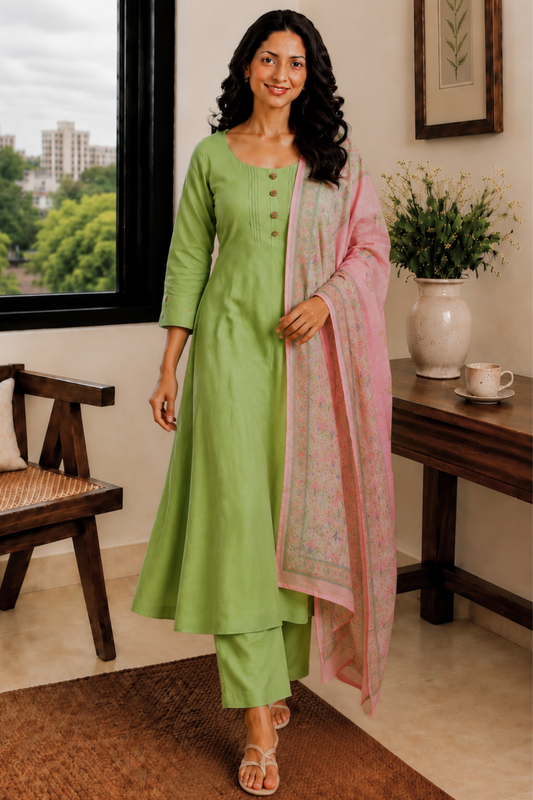 Willow Blush Pintuck Anarkali Set