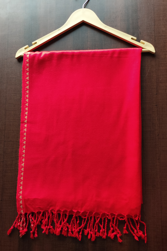 Cherry Red Woollen Shawl