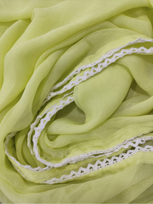 Lime Yellow Chiffon Dupatta