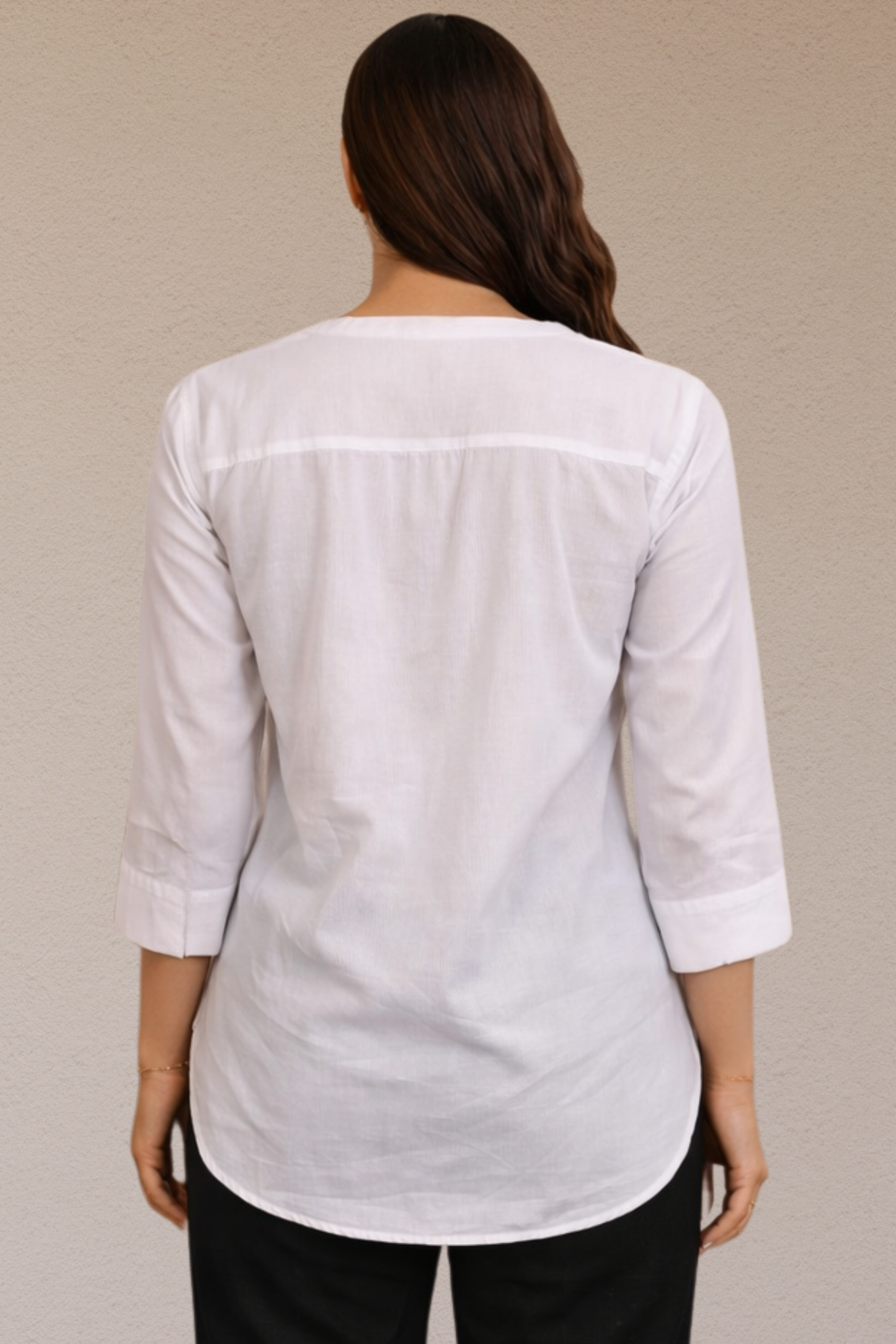 Classic White Pintuck Kurti Top