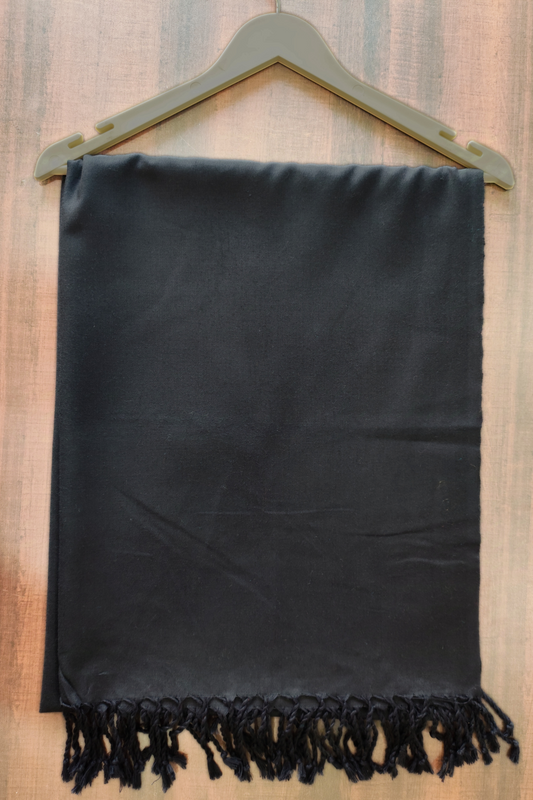 Classic Black Woollen Shawl
