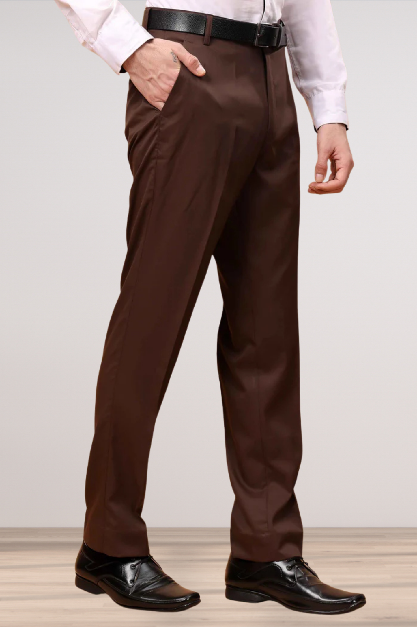 Cocoa Classic Solid Formal Trousers