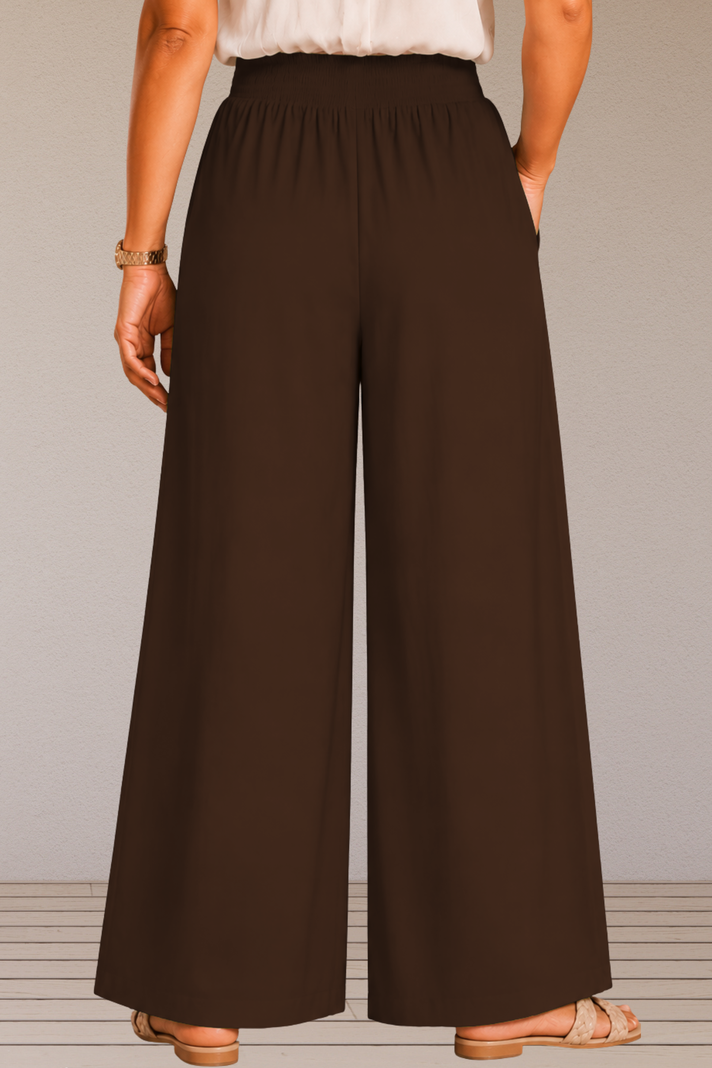 Coffee Flared Palazzo Pant