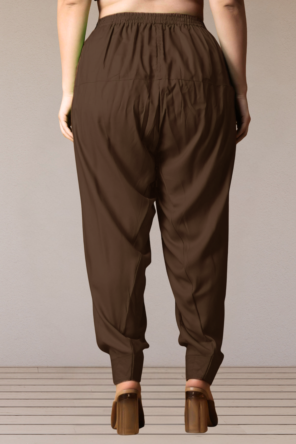 Coffee Rayon Pleated Salwar