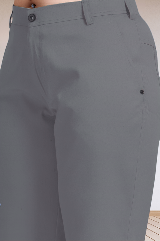 Dark Grey Stretch Formal Trousers