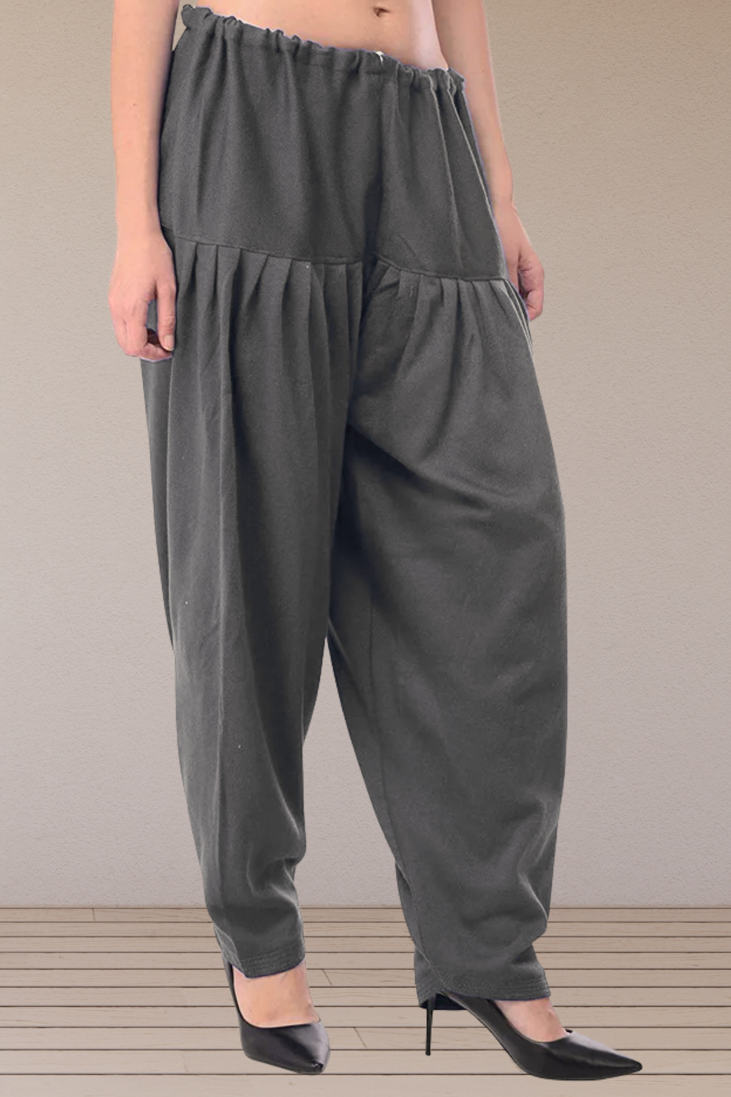 Dark Grey Woollen Cashmilon Salwar