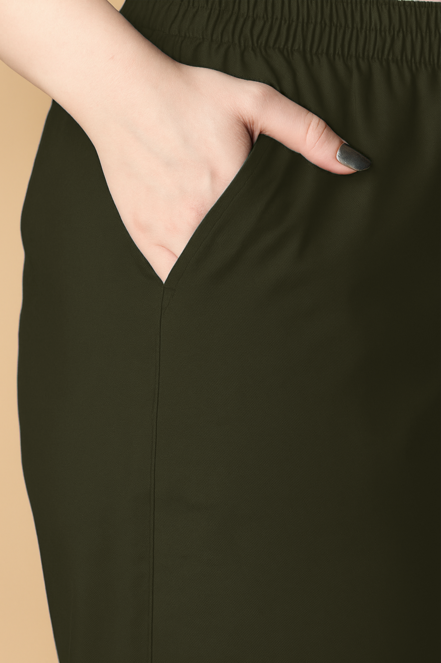 Army Green Cotton Kurti Pant