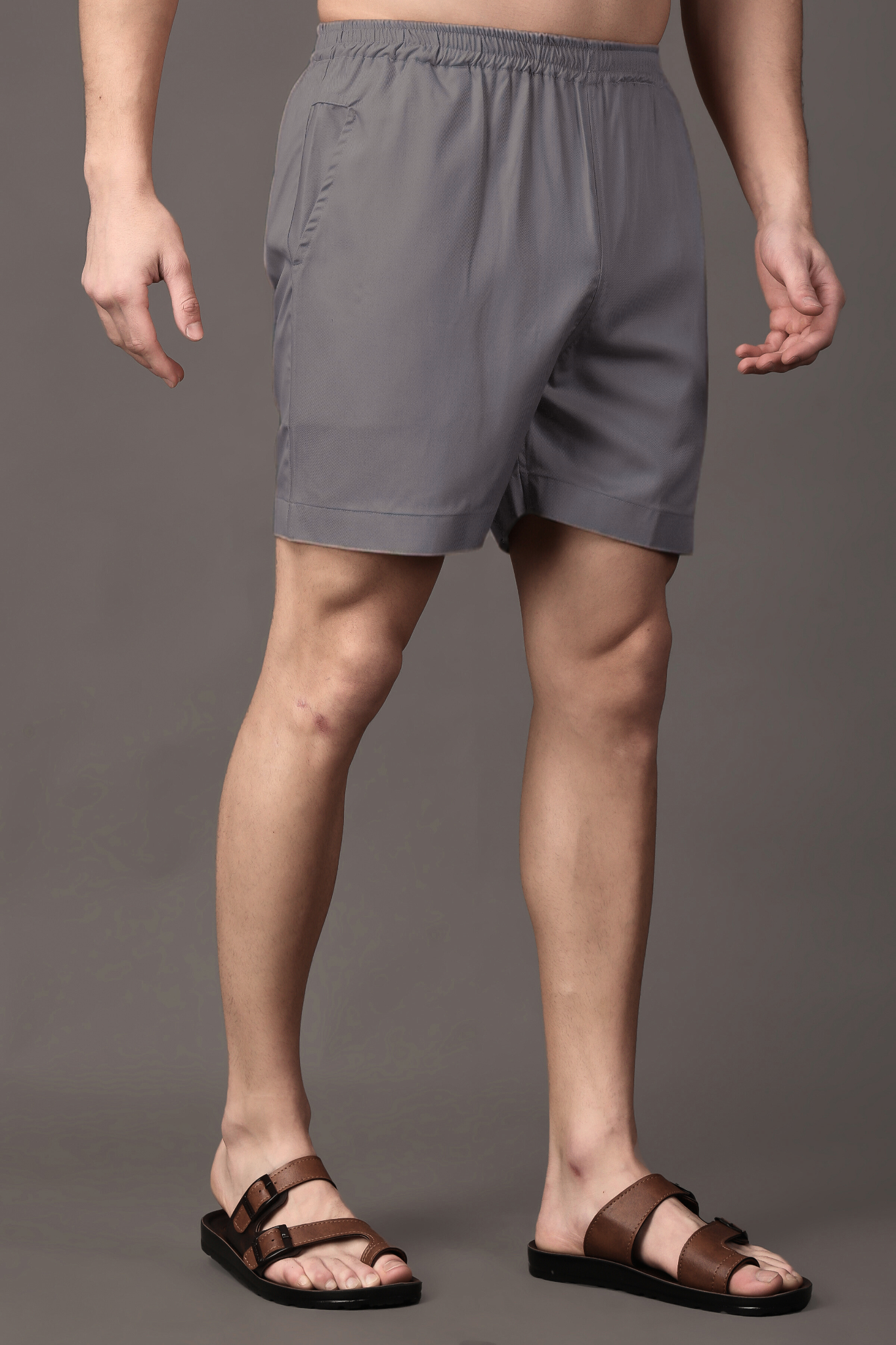 Bubble Grey Cotton Shorts