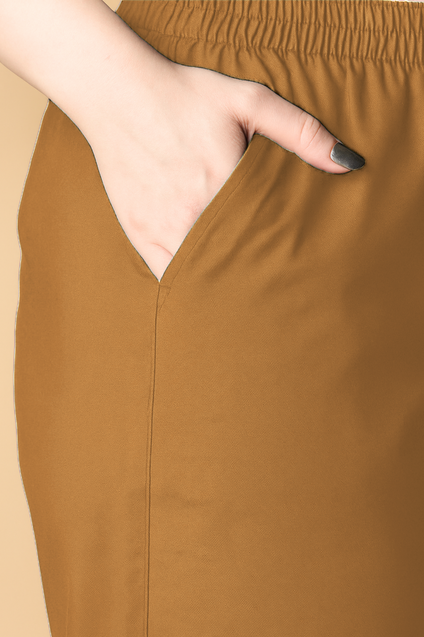 Khaki Cotton Kurti Pant