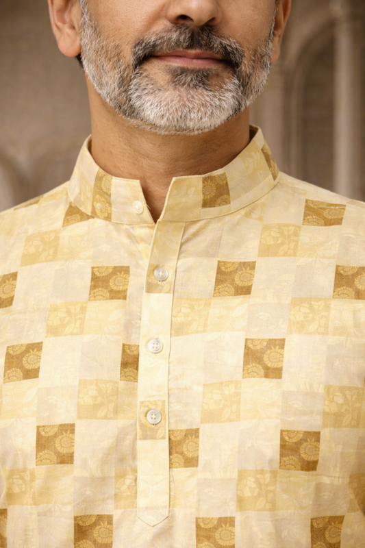 Creamy Lemon Printed Kurta