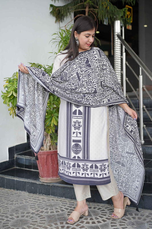 Creamy Mirage Muslin Suit Set