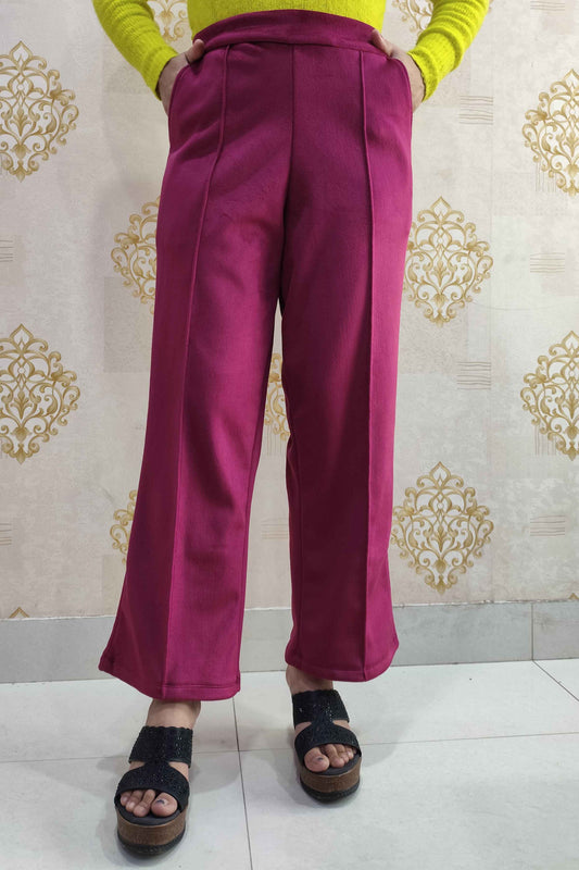 Crimson Pink Velvet Fleece Pants