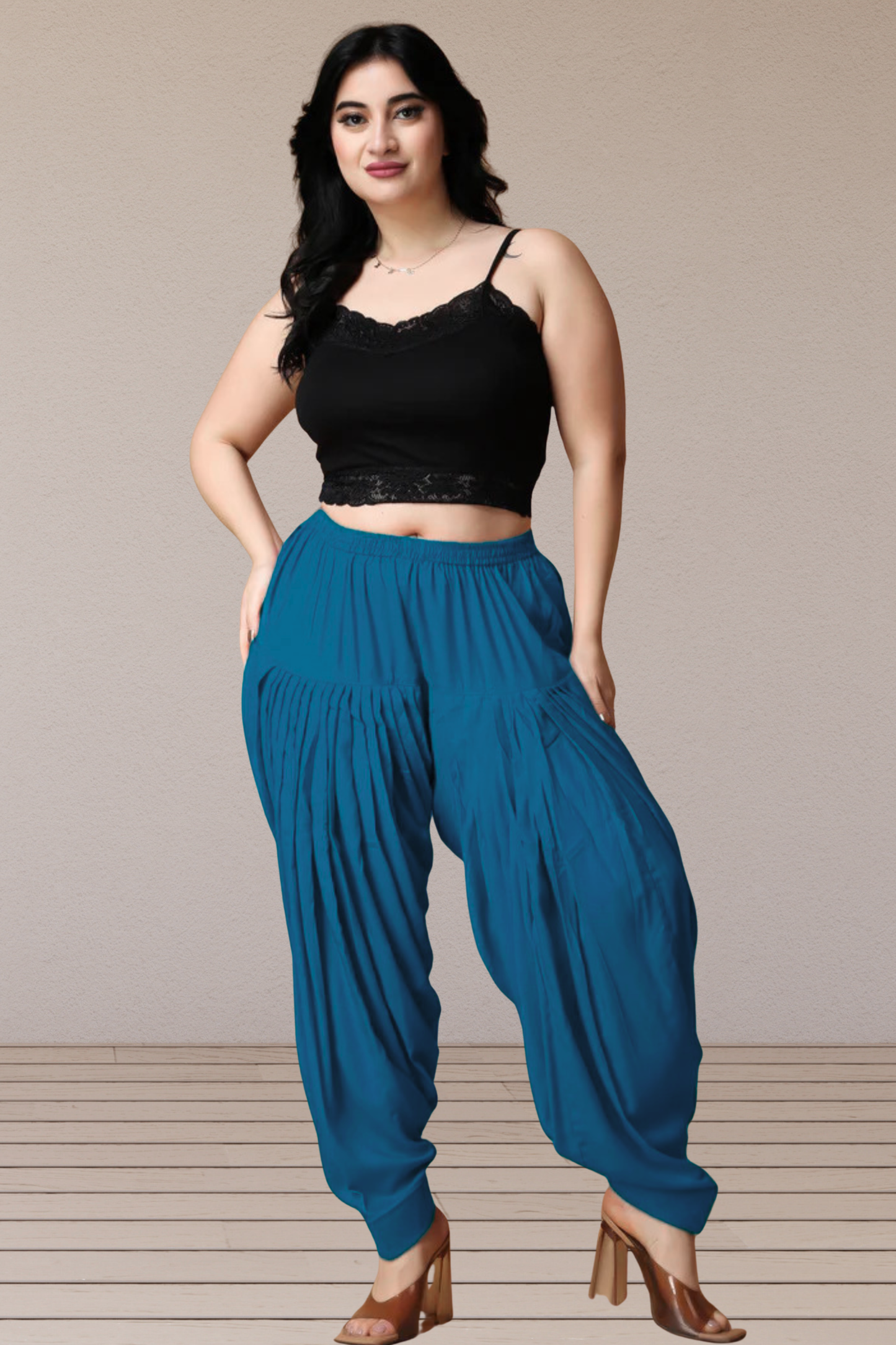 Teal Rayon Patiala Salwar