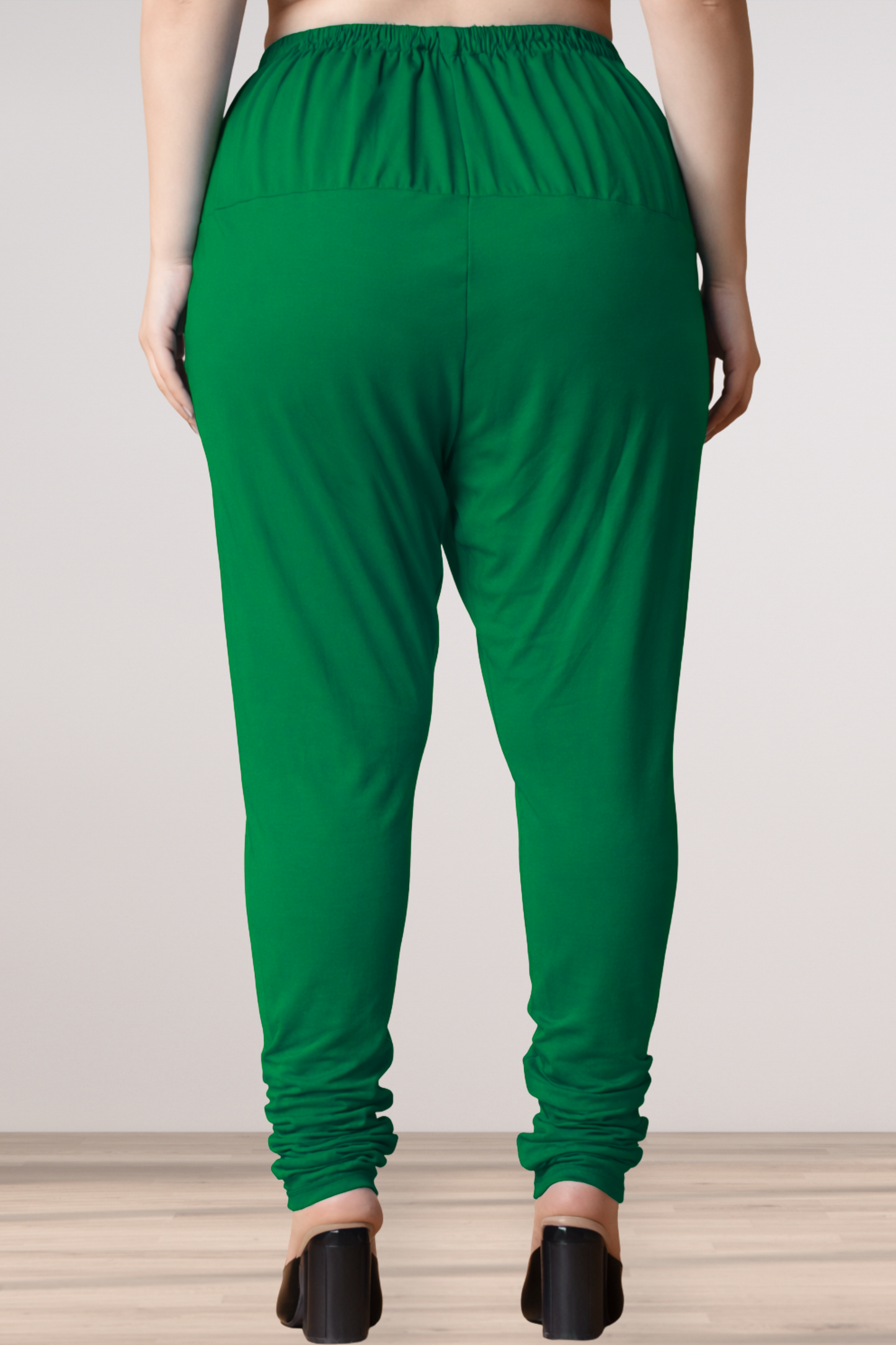 Dark Green Cotton Churidar Pants