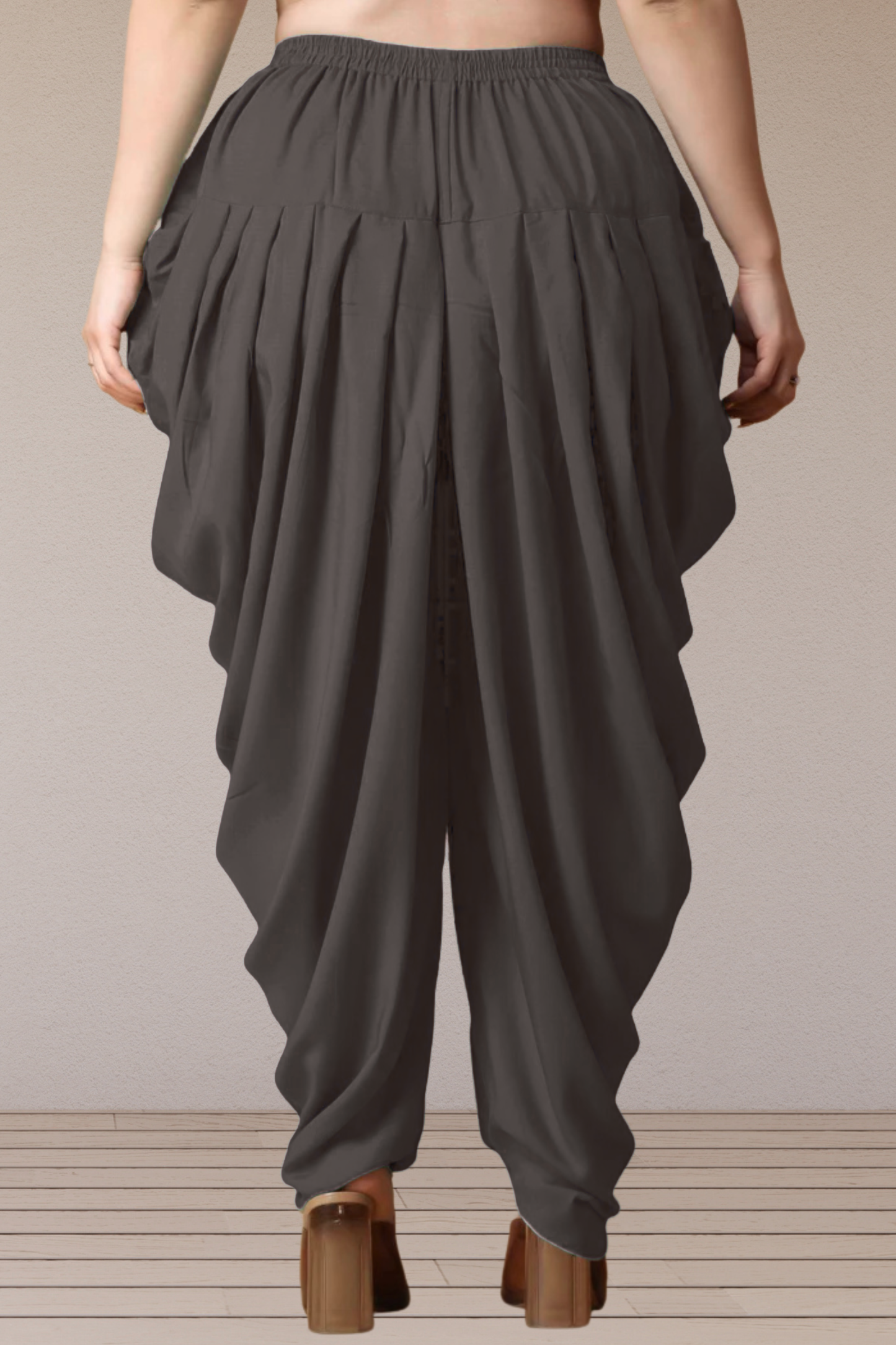 Dark Grey Belted Dhoti Salwar