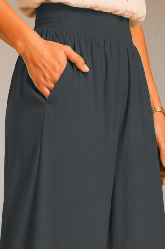 Dark Grey Flared Palazzo Pant
